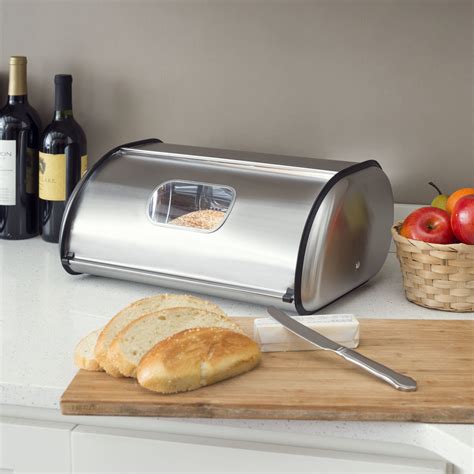 bread box stainless steel|stainless steel countertop bread box.